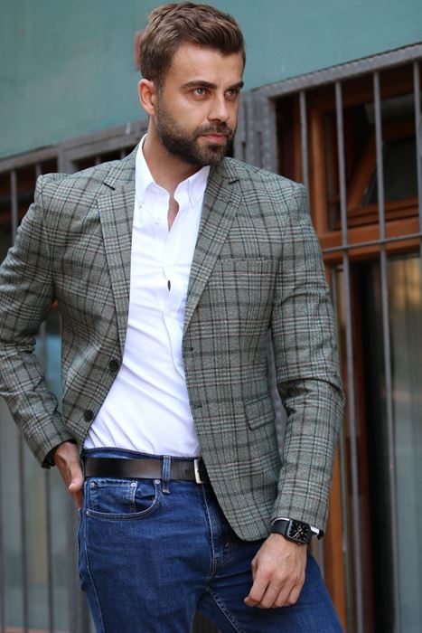 Picture of CAMOUFLAGE GREEN STRIPED JACKET