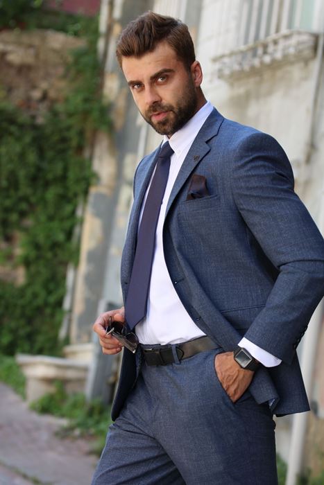 Image de COSTUME BLEU GLACÉ FONCÉ