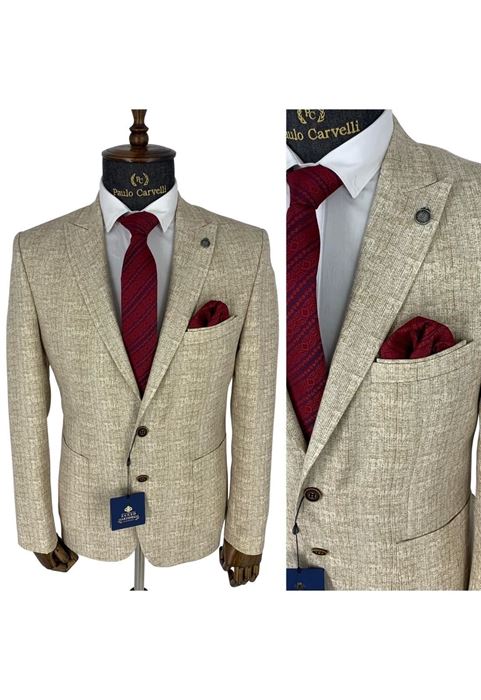 Picture of LIGHT MUSTARD YELLOW PLAIN PATTERN JACKET