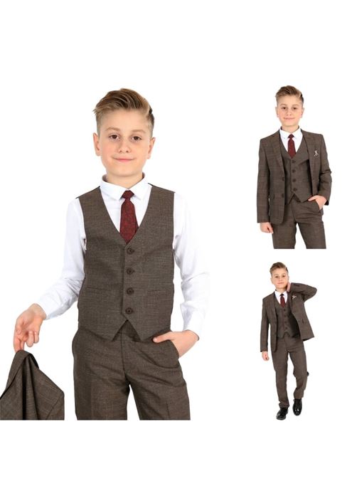 Picture of BROWN PLAIN PRINT KIDS SUIT