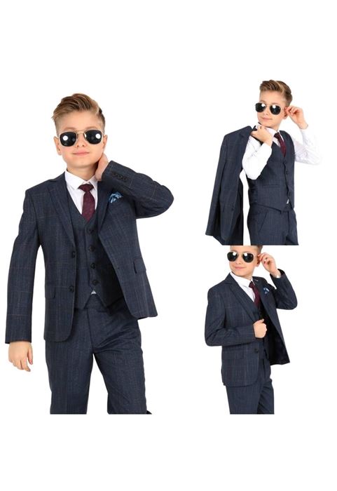 Picture of DARK NAVY STRIP DETAILED CHILDREN'S SUIT