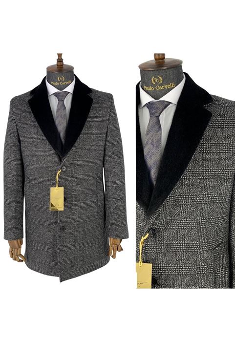 صورة معطف رمادي مسطح منقوش