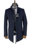 Picture of NAVY BLUE AND GREEN BIG SQUARE PATTERNED COAT