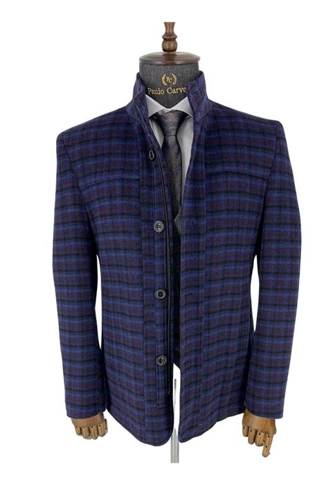 Image de MANTEAU RAYÉ BORDEAUX ET NOIR