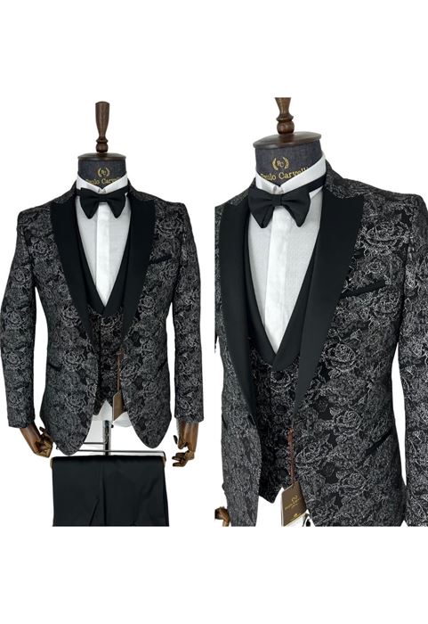 Image de DÉBARDEUR NOIR À MOTIF FLEURI BLANC