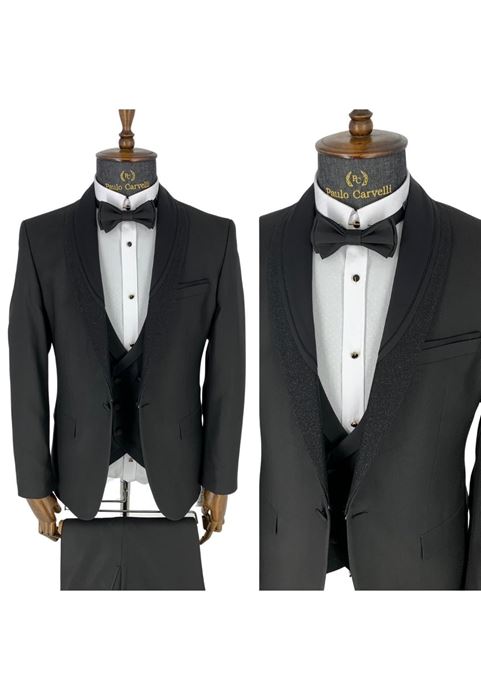 Image de BANDE NOIRE ET COL À MOTIF DÉTAILLÉ FUMÉ