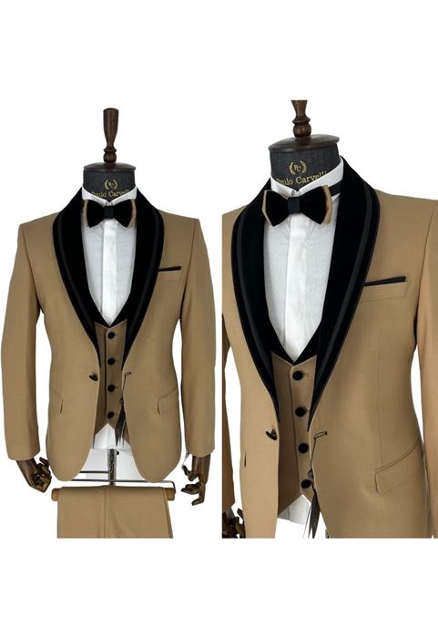 Image de TUNK DÉTAILLÉ COL NOIR BEIGE