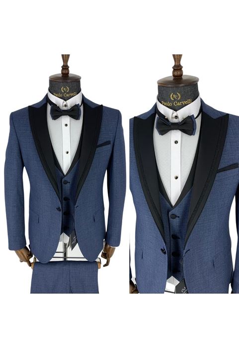 Image de TUNK BLEU GLACIER DÉTAILLÉ COL NOIR