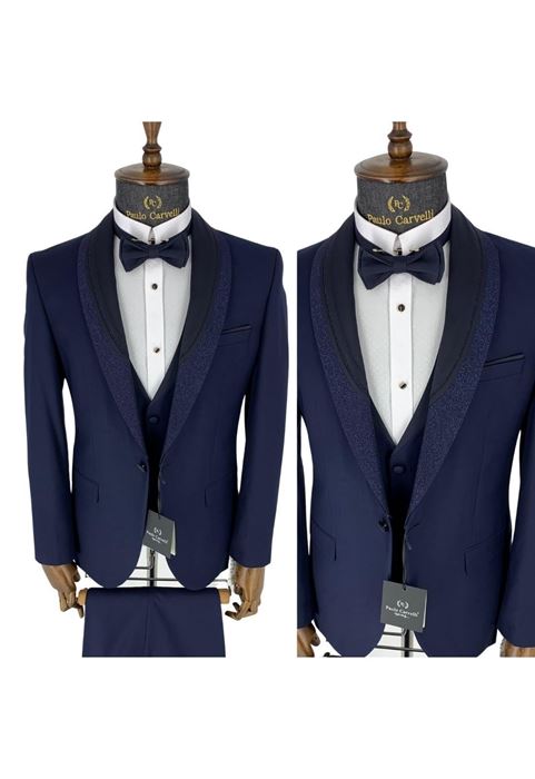 Image de TUNK BLEU MARINE FONCÉ MOTIF COL DÉTAILLÉ