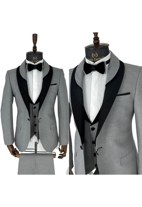 Image de MOTIF DE COL GRIS TUFFÉ DÉTAILLÉ