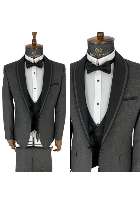 Image de GRIS FUMÉ COL NOIR DÉTAILLÉ TUFFÉ