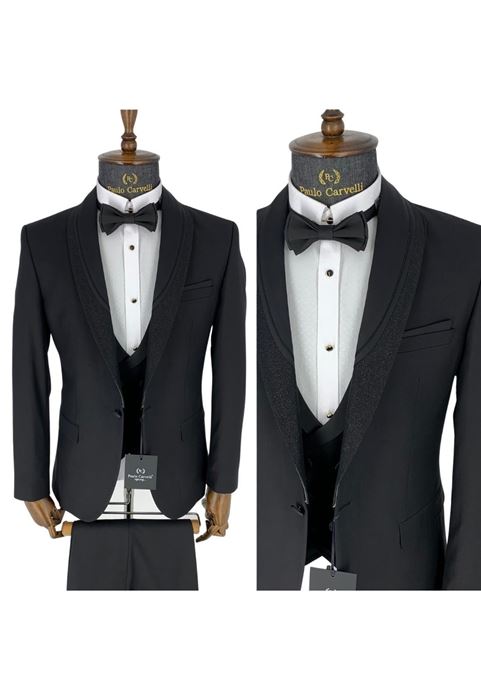 Image de MOTIF DE COL NOIR MAT TUFFÉ DÉTAILLÉ