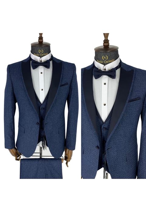 Image de TUNK BLEU FONCÉ COL À MOTIF DÉTAILLÉ