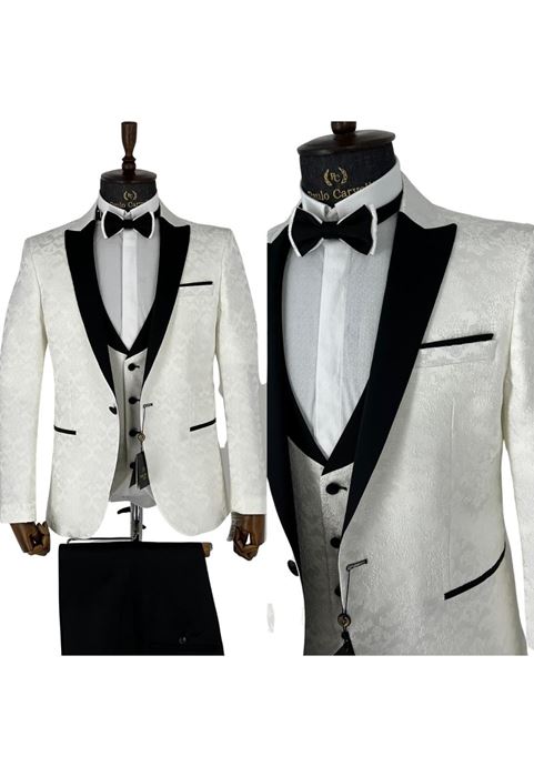 Image de COSTUME BLEU MOTIF CARRÉ BANDES