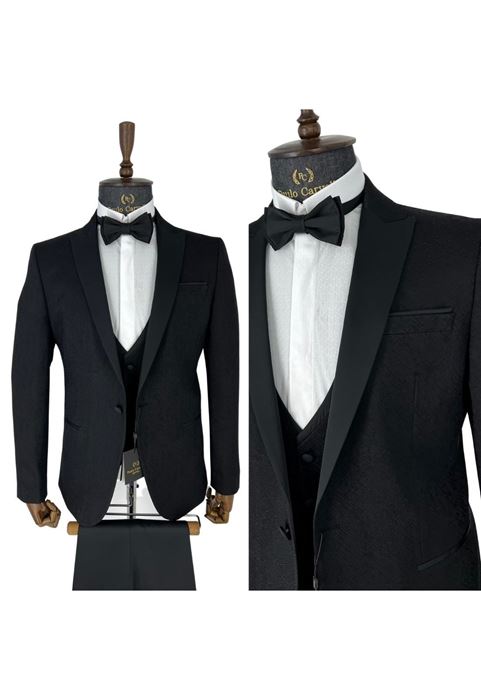 Image de TUNK DÉTAILLÉ À COL À MOTIF NOIR BRILLANT