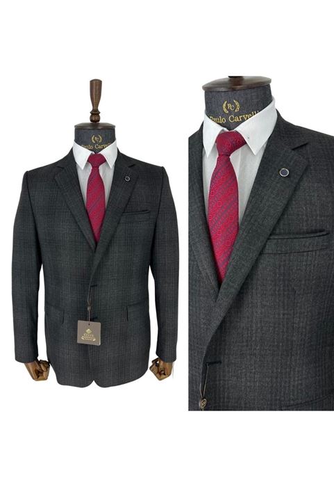 Image de COSTUME NOIR FUME MOTIF BANDES