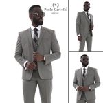 صورة بدلة فيست مخططة باللون الرمادي