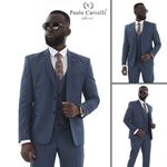 صورة بدلة سترة مخططة كحلي