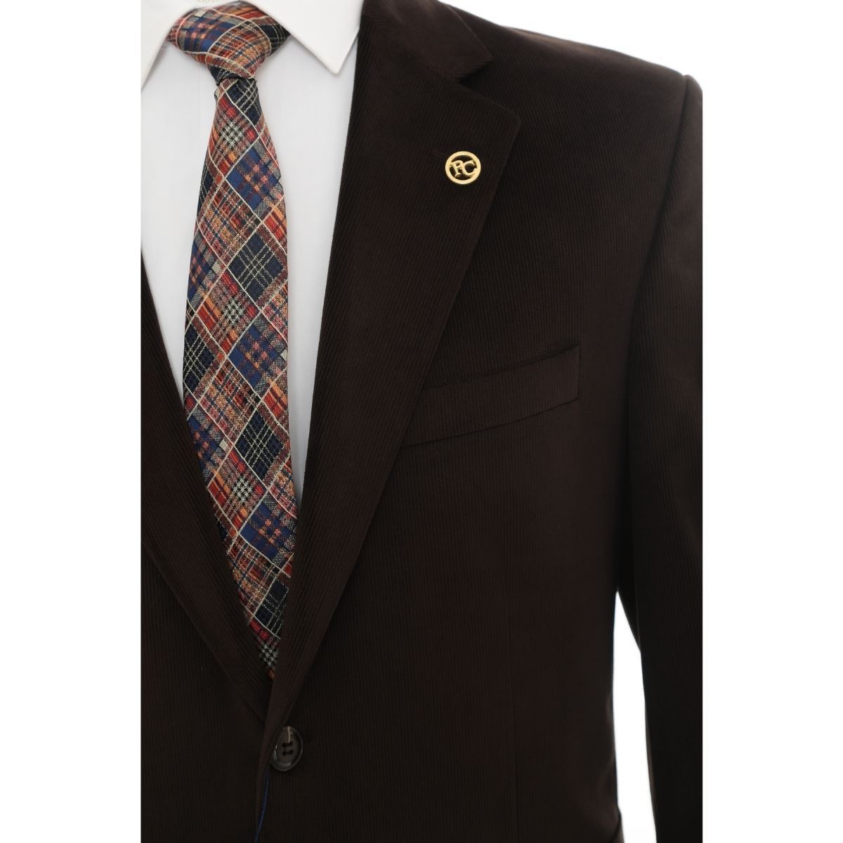 صورة KOYU KAHVE FÜME KADİFE CEKET