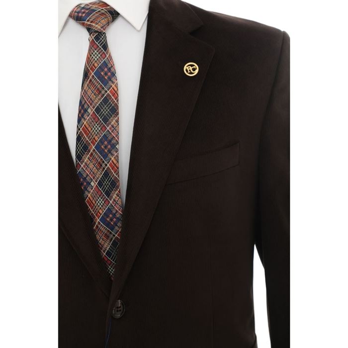 صورة KOYU KAHVE FÜME KADİFE CEKET