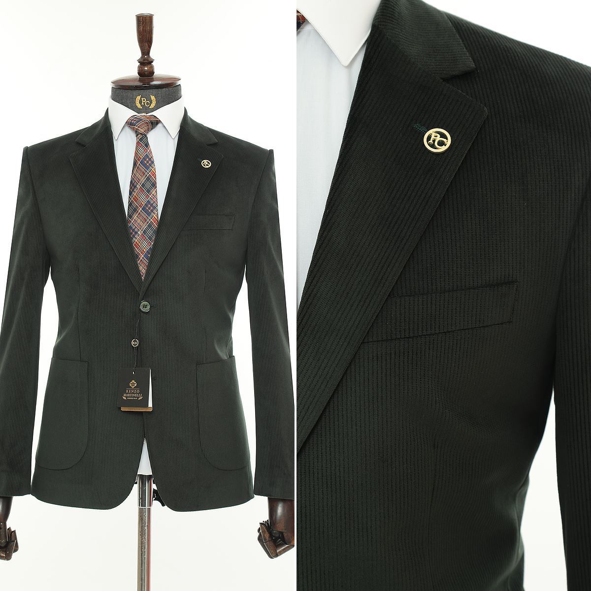 Picture of HAKİ YEŞİL KADİFE CEKET