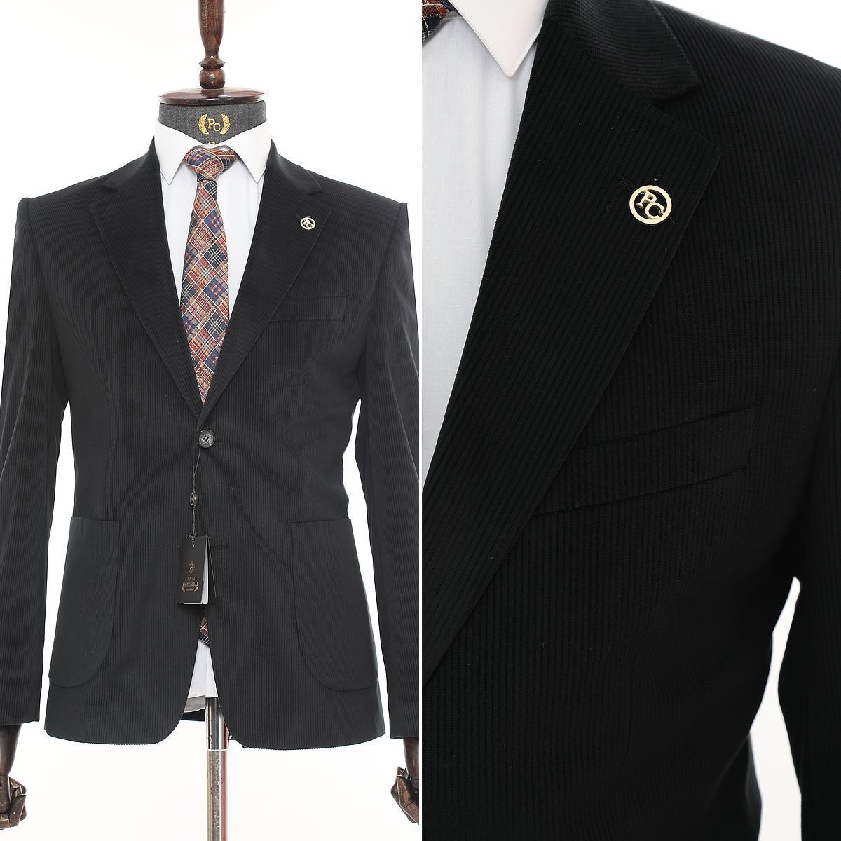 Picture of ANTRASİT SİYAH KADİFE CEKET