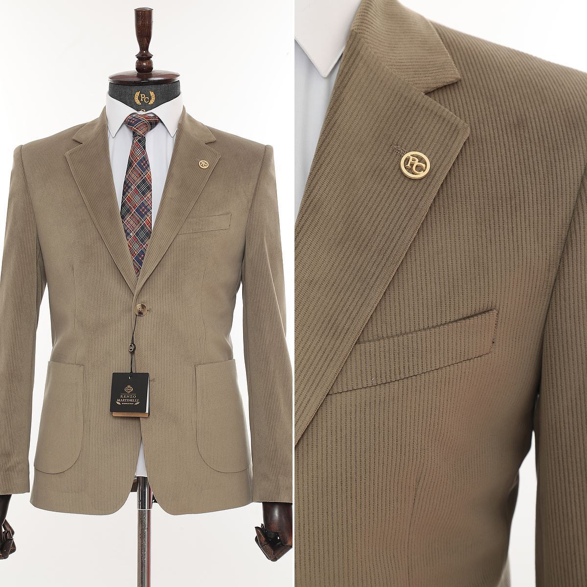 Picture of AÇIK FÜME KAHVE KADİFE CEKET