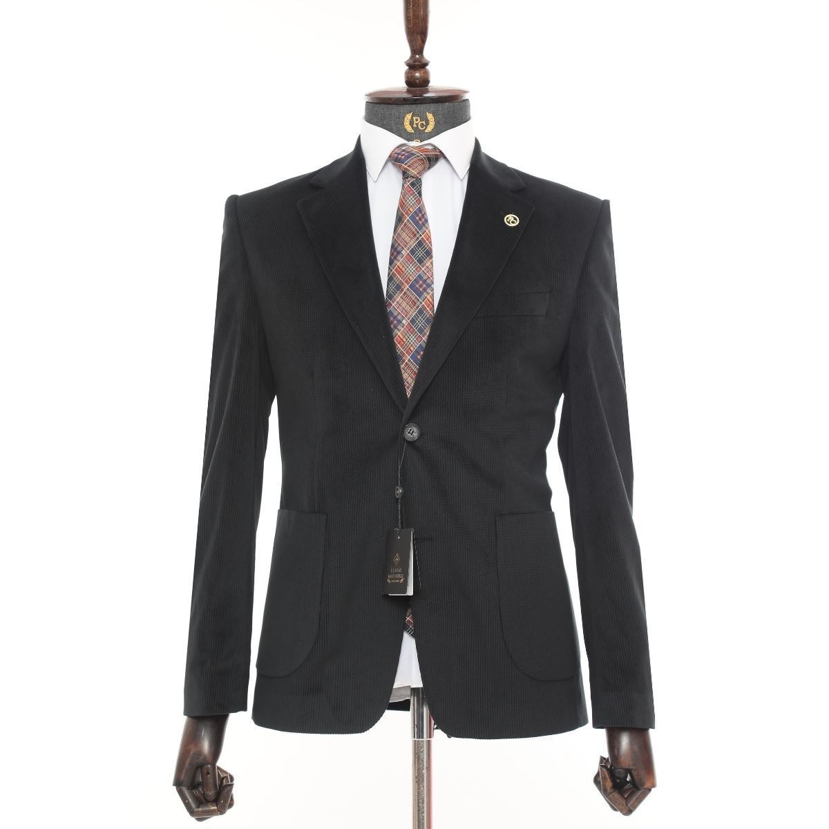 Picture of FÜME SİYAH KADİFE CEKET