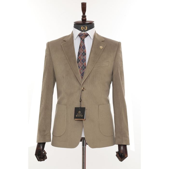 Image de FÜME SÜT KAHVE KADİFE CEKET