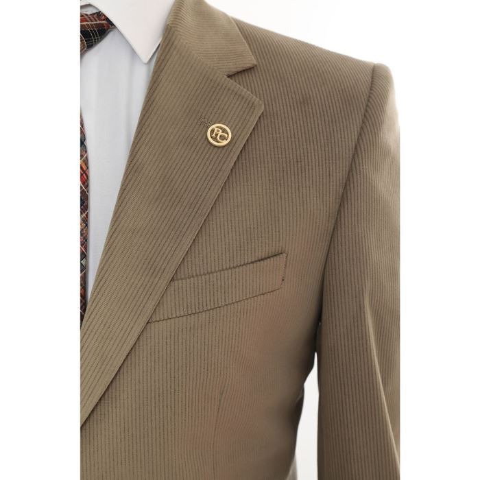 صورة KOYU FÜME SÜT KAHVE KADİFE CEKET